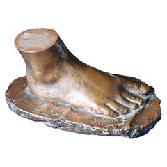 Antique Curious 1908 Life or Death Cast Foot Eileen Bronze Figurative Sculpture