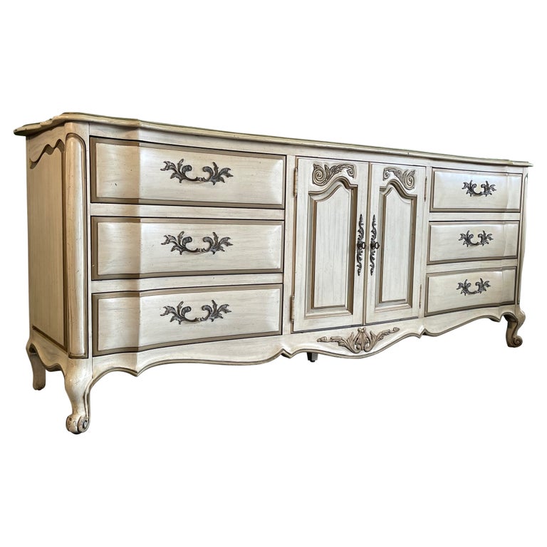 French Provincial Bombe Dresser by White Furniture For Sale
