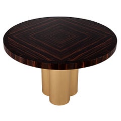 Custom Modern Round Macassar Foyer Dining Table by Carrocel