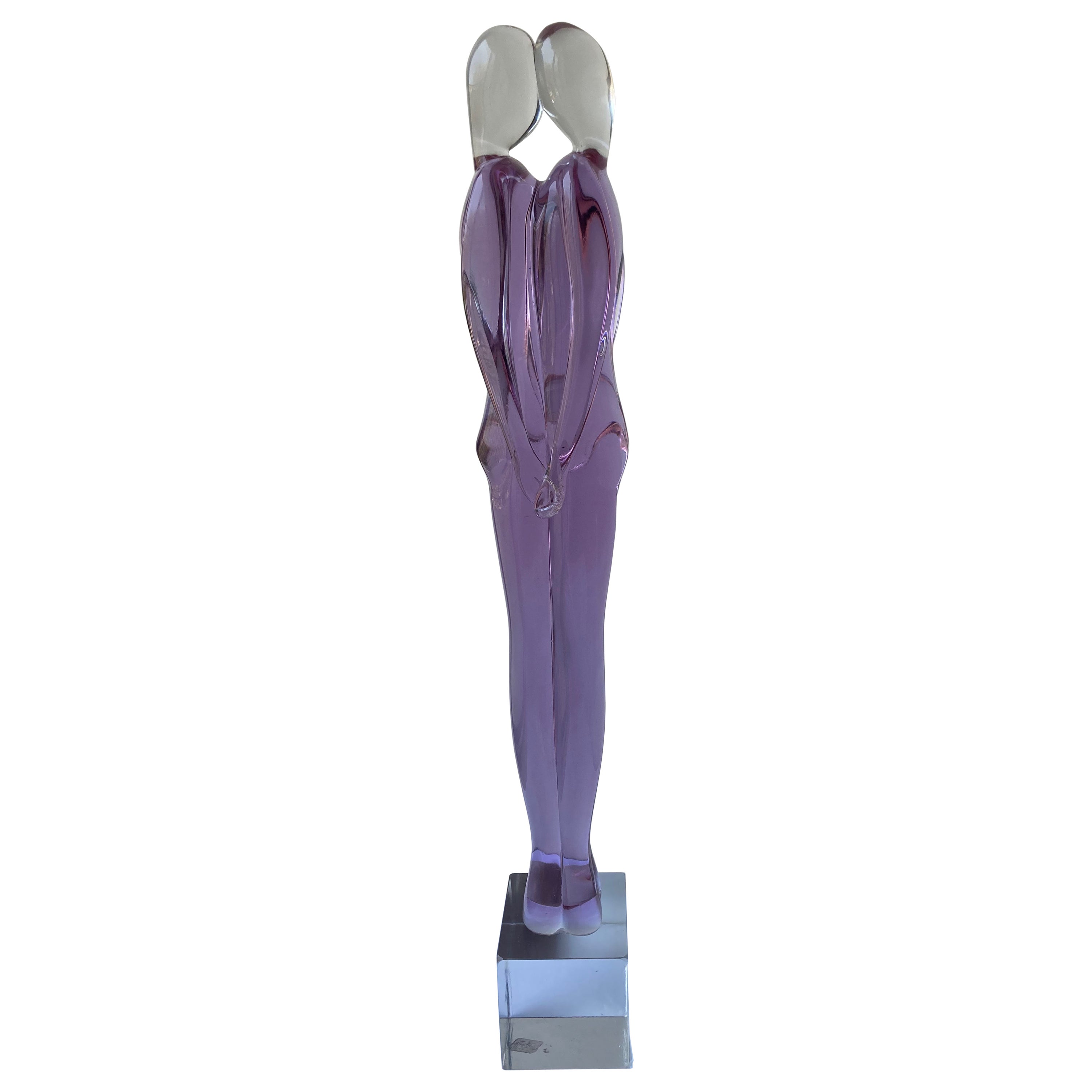 Roberto Anatra, Monumental Murano Glass, Lavender, Sculpture /Figure, Signed