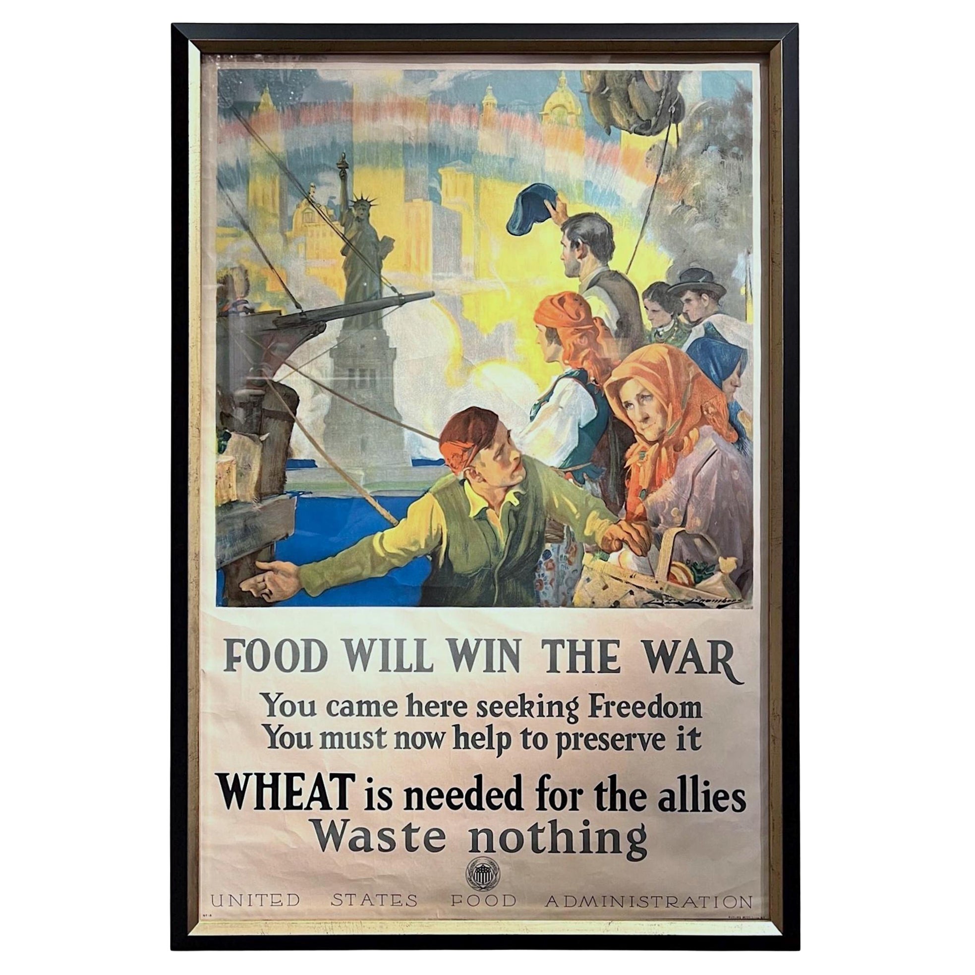 "Food Will Win the War" Vintage Wwi Poster by Charles E. Chambers, 1917