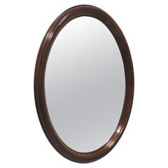 Retro Traditional Style Mahogany Oval Wall Mirror
