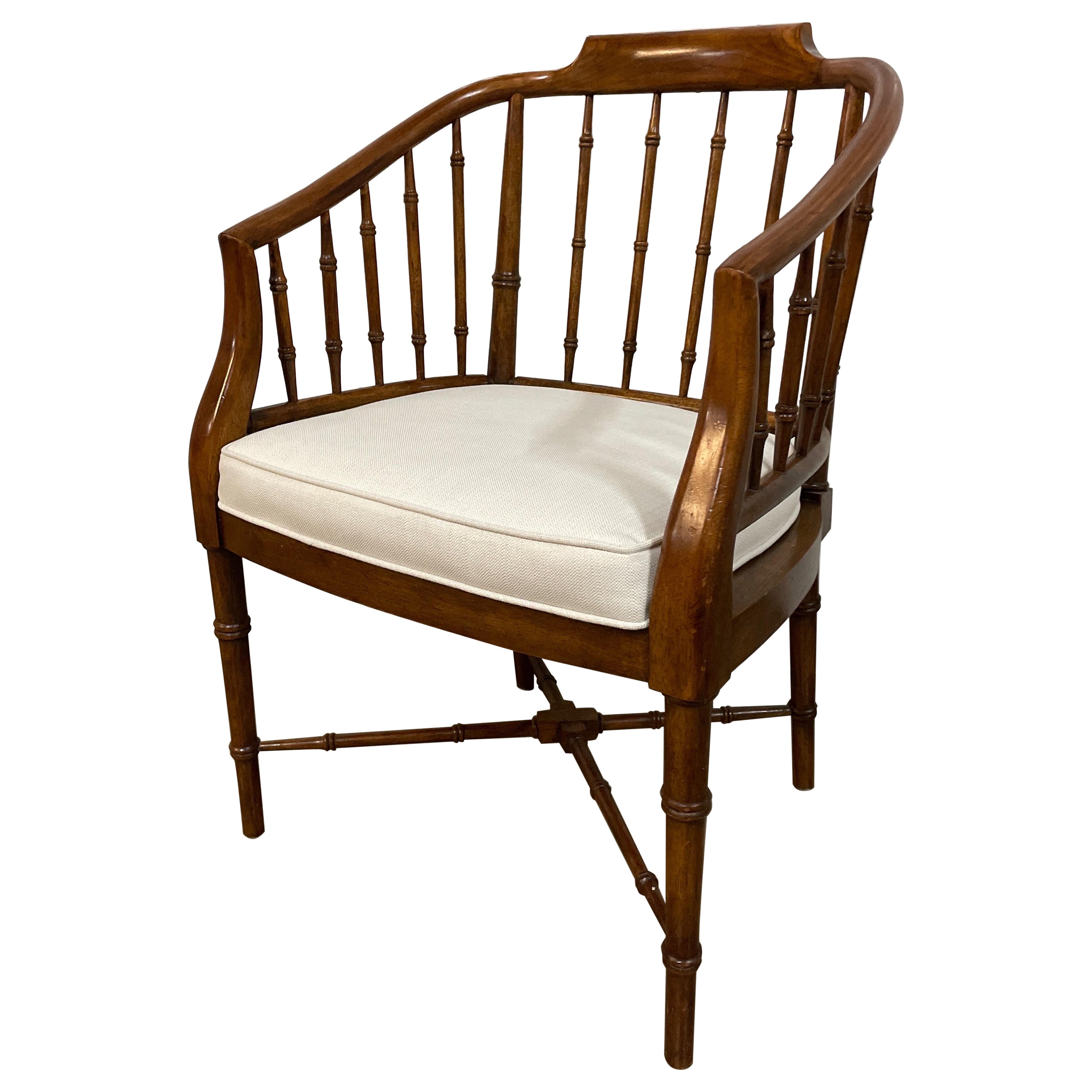 Vintage Faux Bamboo Armchair For Sale