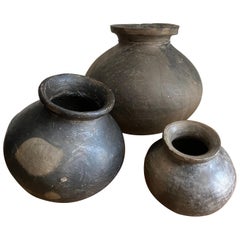 Set of Three Mezcal Vessels from Santa Maria Peñoles, Oaxaca, Circa 1940's