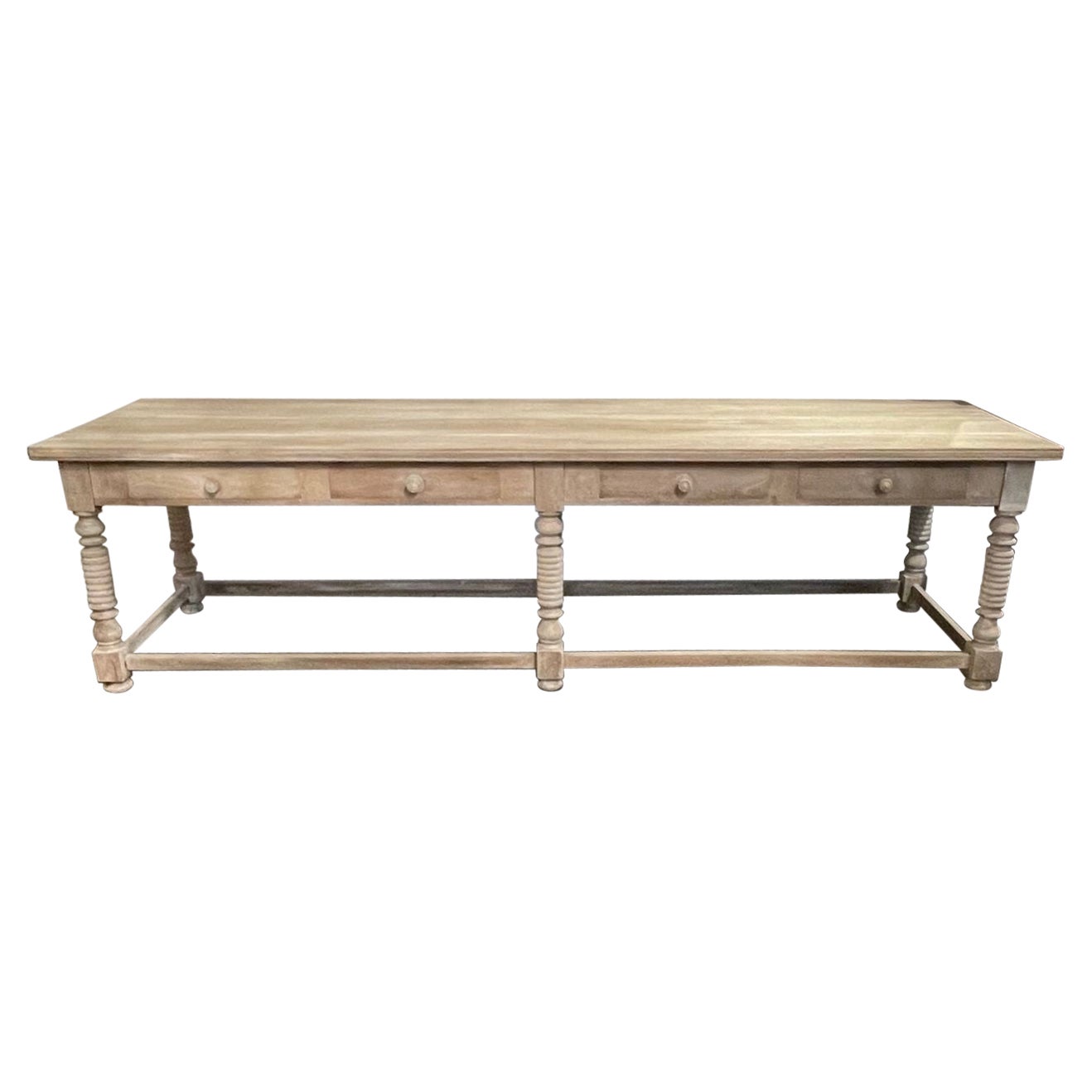 19th Century French Bleached Walnut Drapers Table