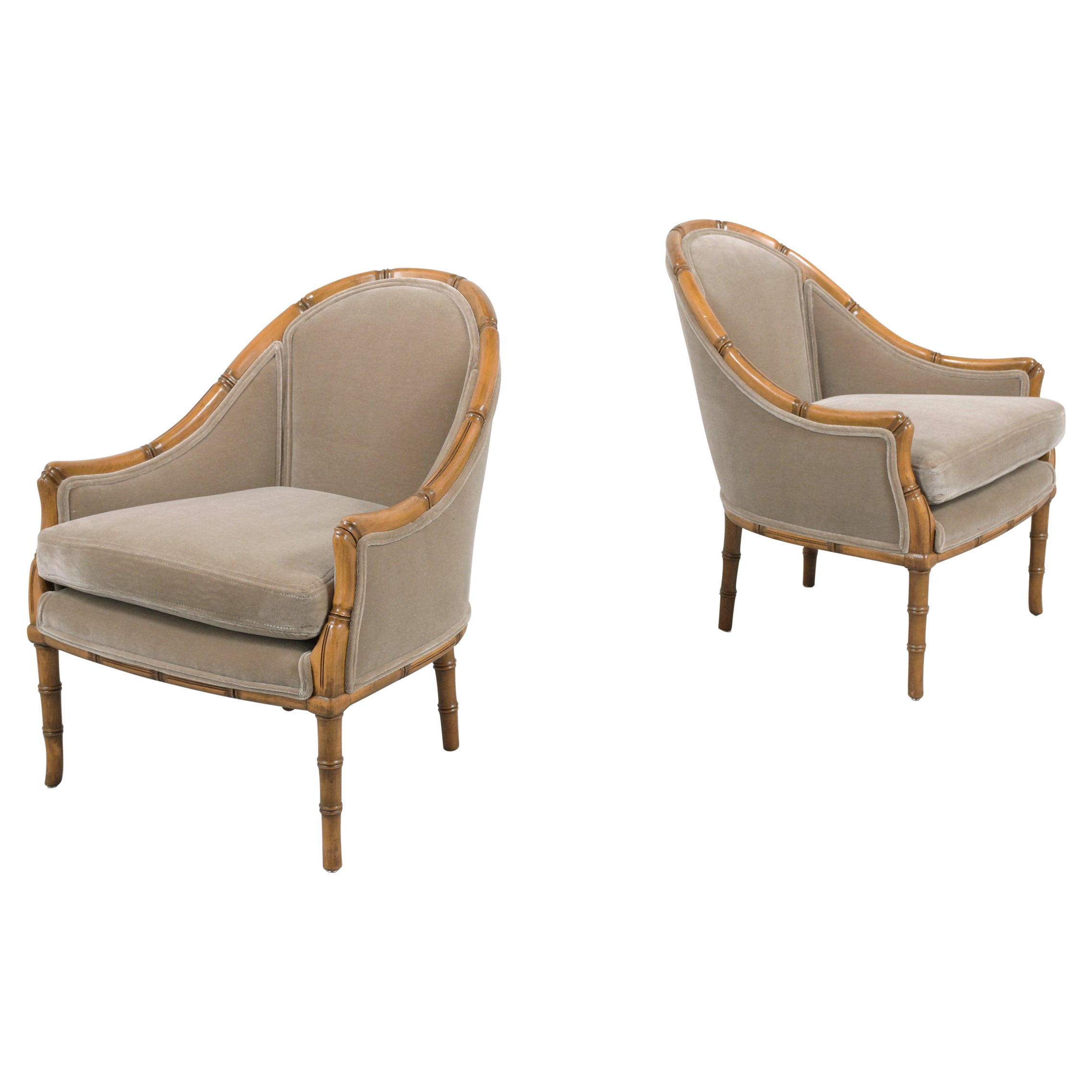 Pair of Faux Bamboo Lounge Chairs