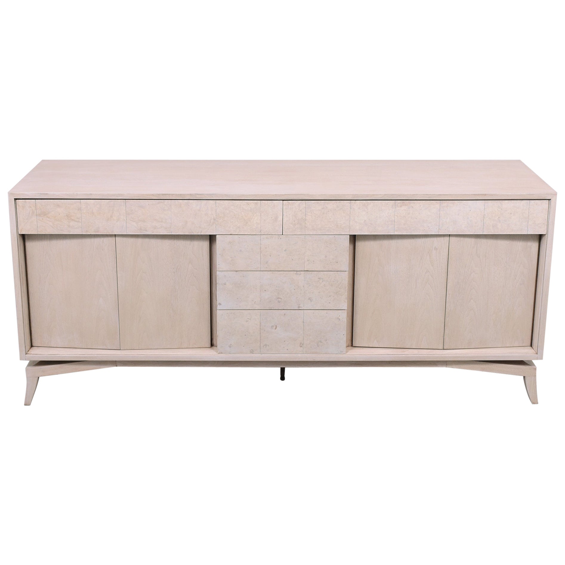 United Furniture Mid Century Walnut Sideboard Credenza Buffet and Hutch