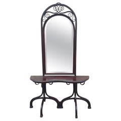 Att. In Thonet, Console with Large Mirror, Late 19th Early 20th Century