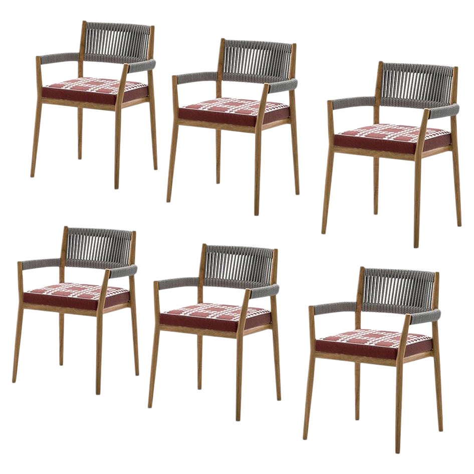 Ensemble de six chaises d'extérieur Dine Out de Rodolfo Dordoni par Cassina