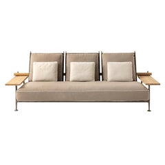 Philippe Starck 'Fenc-e-nature' Outdoor-Sofa, Stahl, Teakholz und Stoff von Cassina