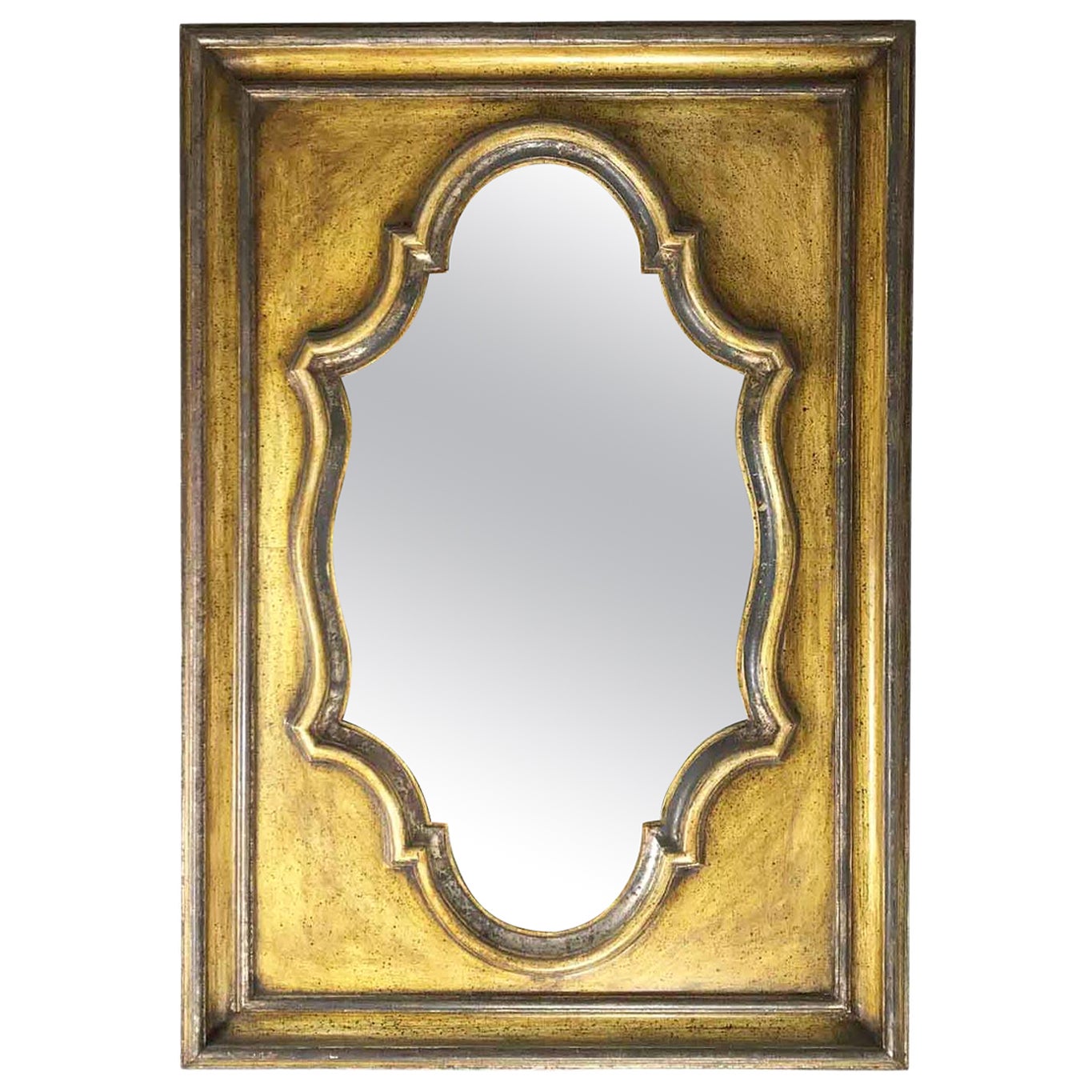 Miroir florentin italien du XXe siècle de couleur ocre par Chelini