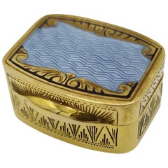 Retro Sterling Silver Pill Box Fired Enamels with Hand Engravings Salimbeni