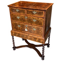Fine Charles ll Oyster Laburnum and Walnut Chest on Stand