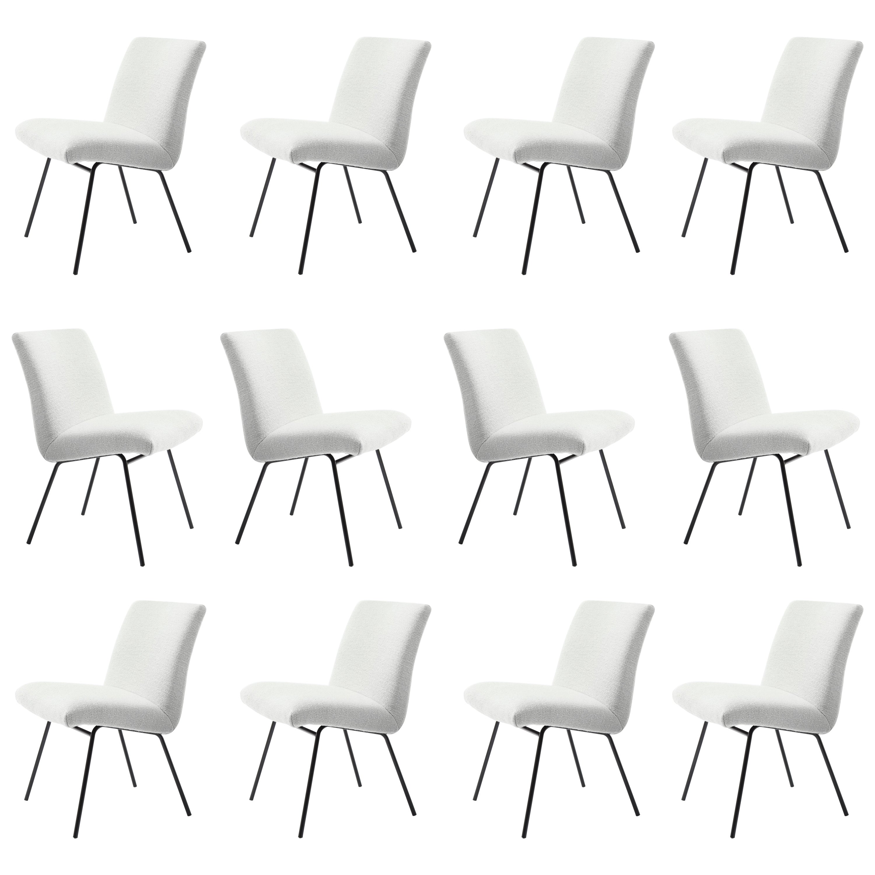 Set of Twelve Pierre Paulin Dining Chairs for Meubles TV, France, 1960's