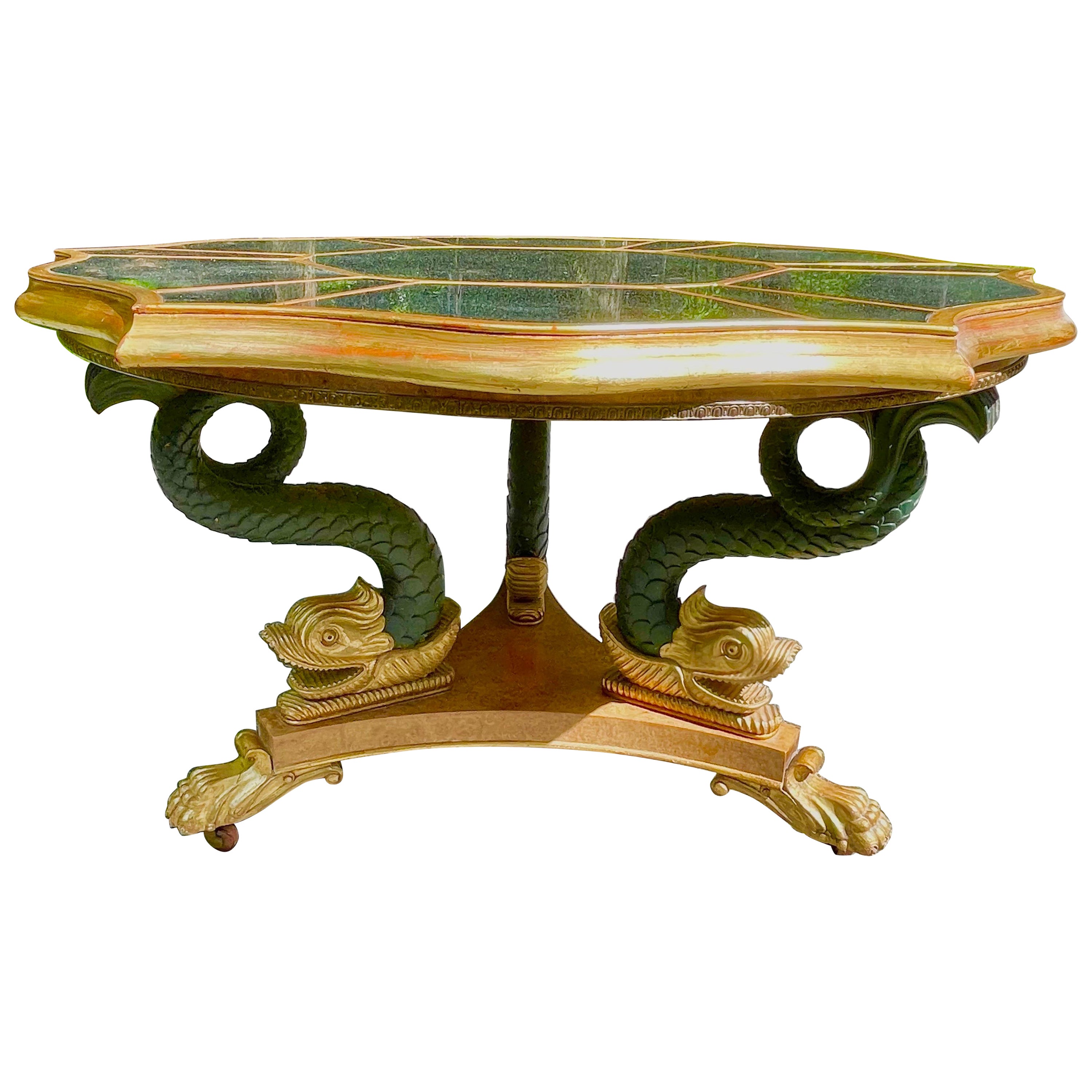 Neoclassical Dolphin Center Table  For Sale