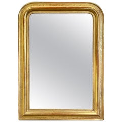 19th Century French Gold Leaf Louis Philippe Mirror with Greek Key Pattern
