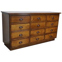 Dutch Oak Apothecary Cabinet or Bank of Drawers, Mid-20th Century