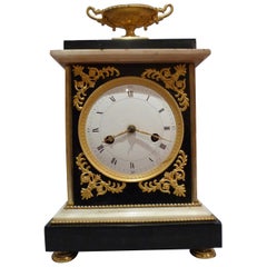 Antique French Directoire Marble and Ormolu Mantel Clock