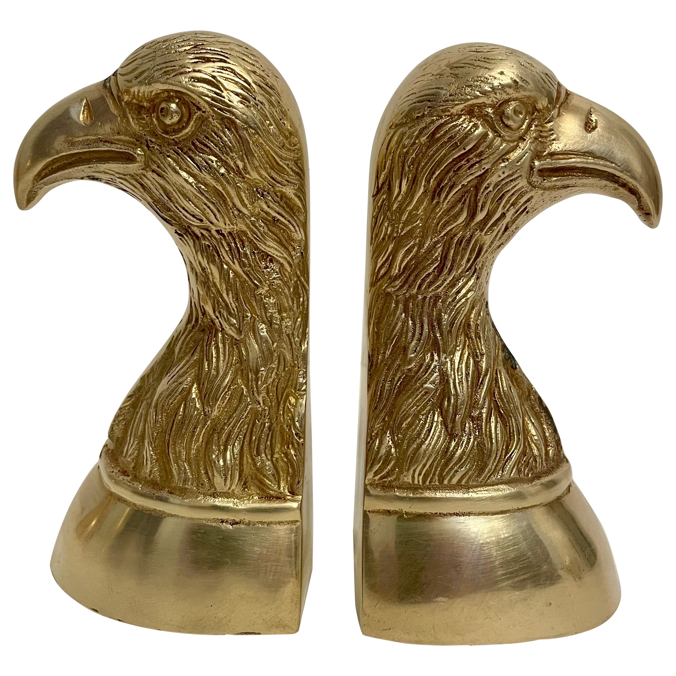 Pair of  Vintage Brass Eagle Bookends