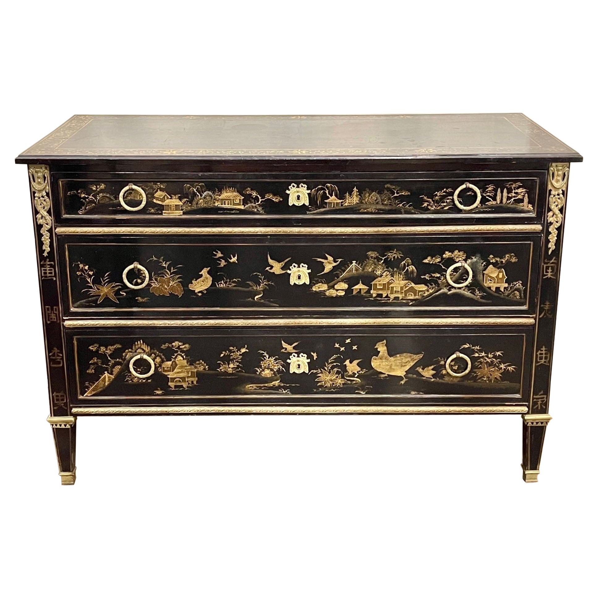 19th Century French Louis XVI Style Chinoiserie Commode