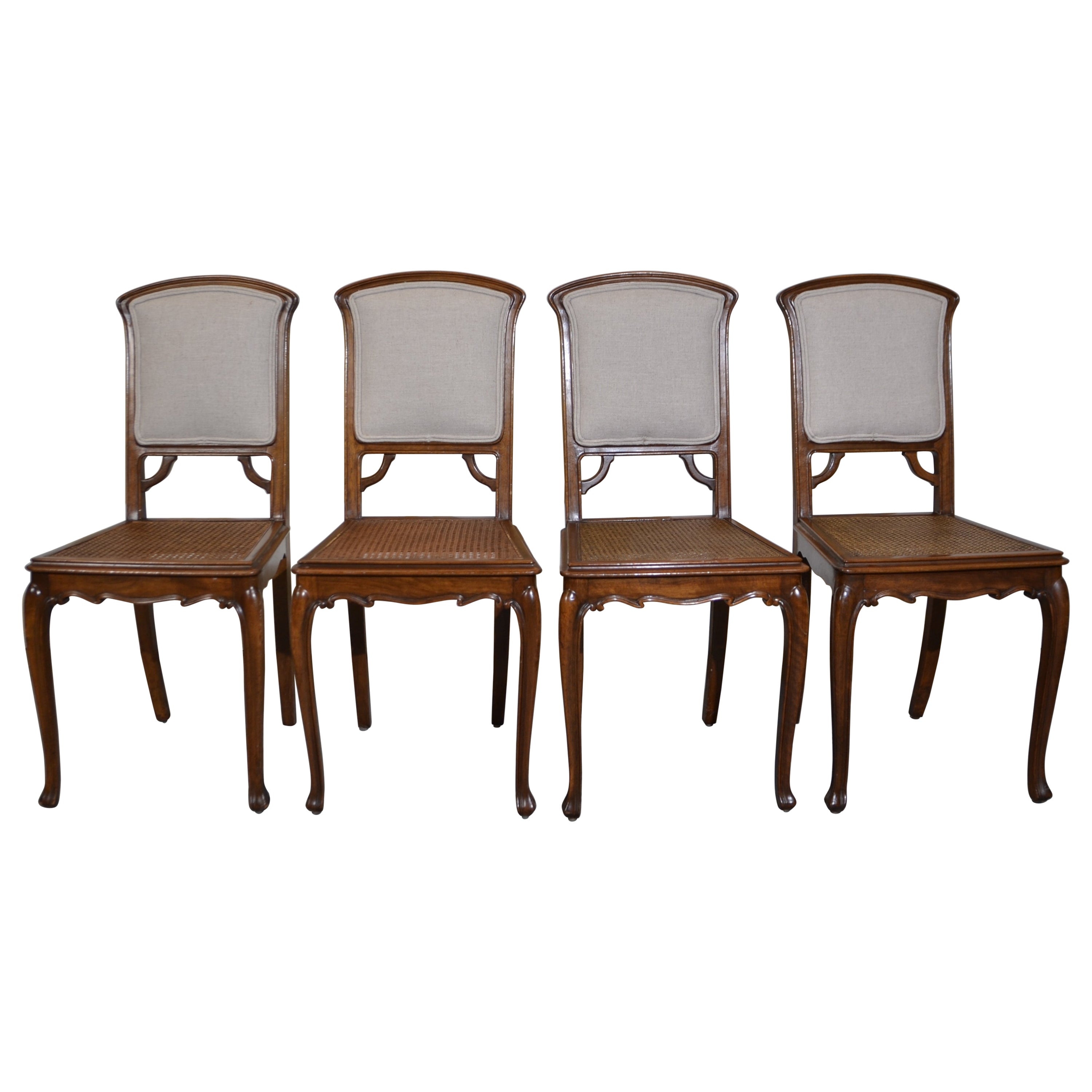French Scalloped Wood Dining Chairs, Set of 10 at 1stDibs