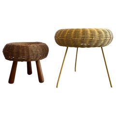 Two Antique Wicker Stools