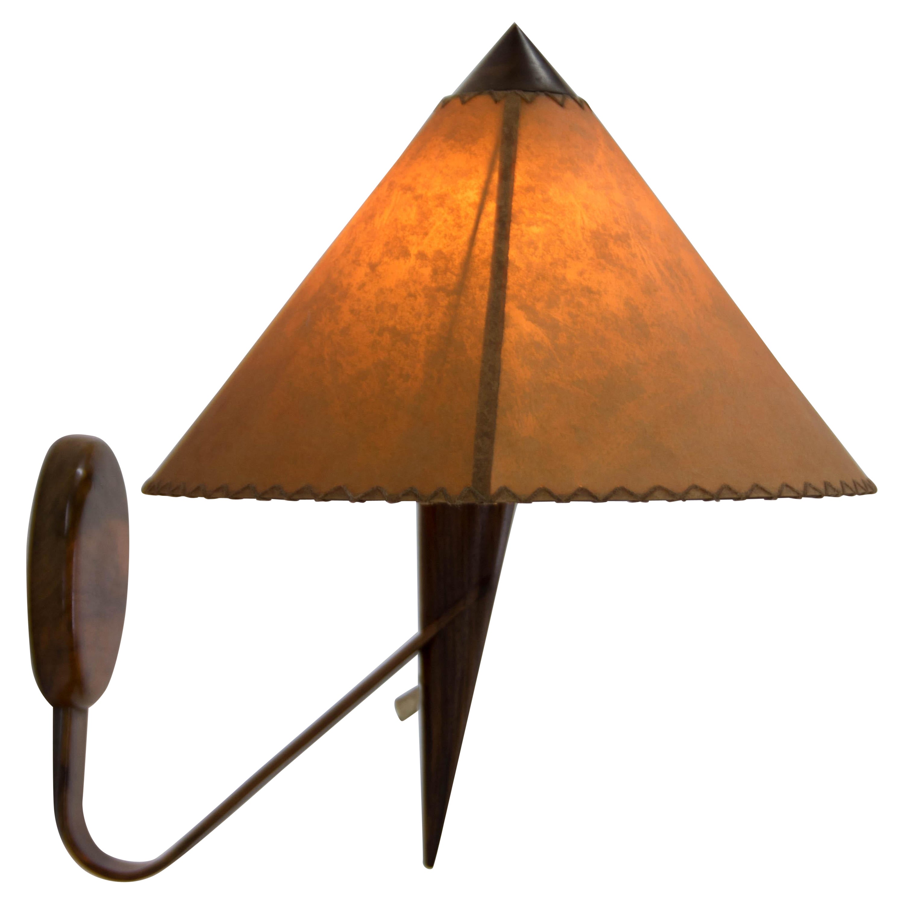 Walnut Wall Lamp by ULUV, 1960s For Sale