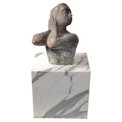 Vintage 20th Century Concrete Lady Bust Attributed to Chuck Dodson Mounted Sculpture