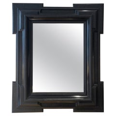Antique Ebonised Ripple Frame Mirror