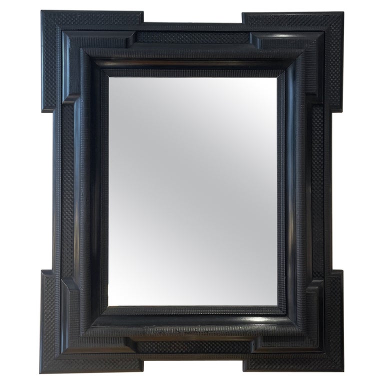Ebonised Ripple Frame Mirror at 1stDibs