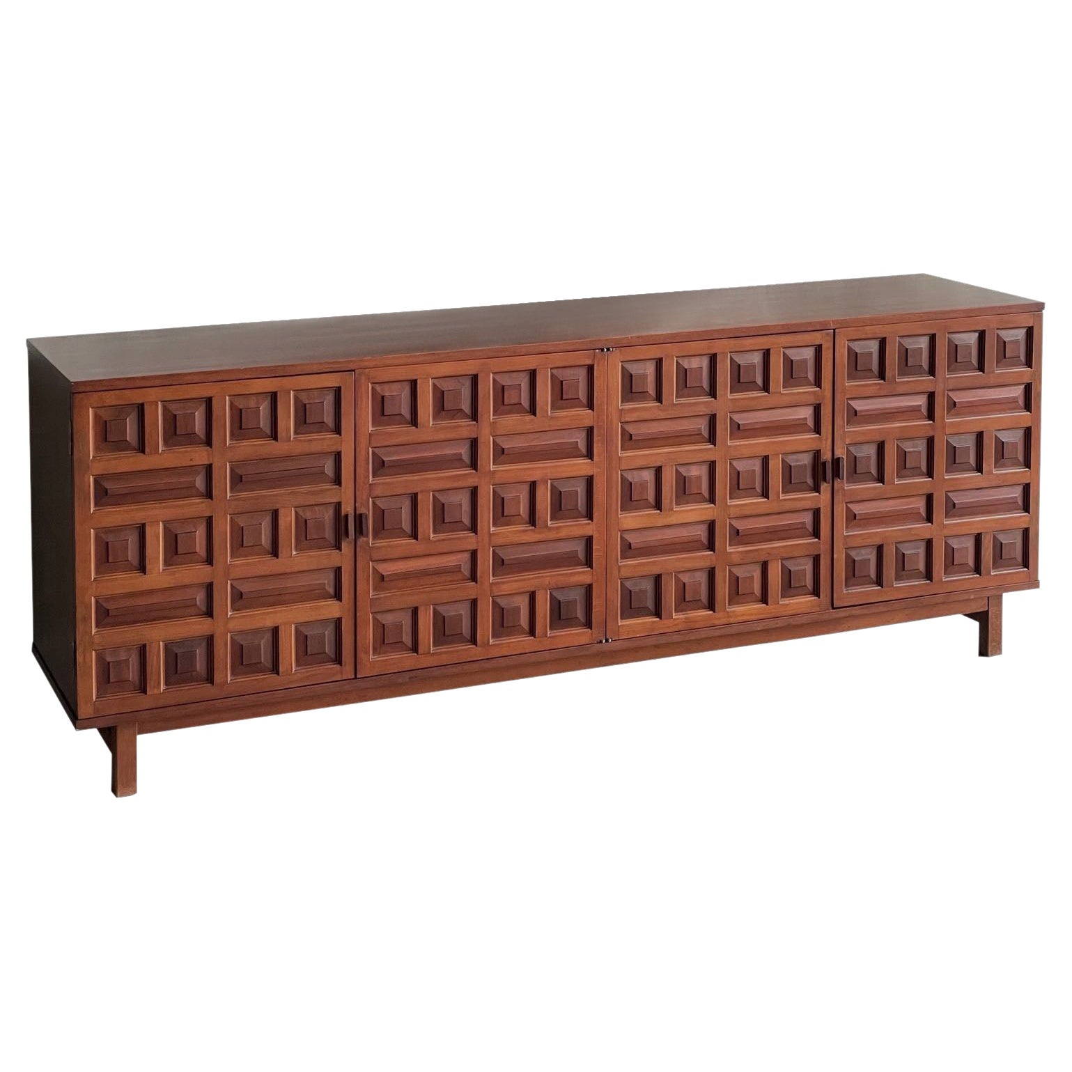 Brutalist Design Credenza, Spain, 1970s For Sale