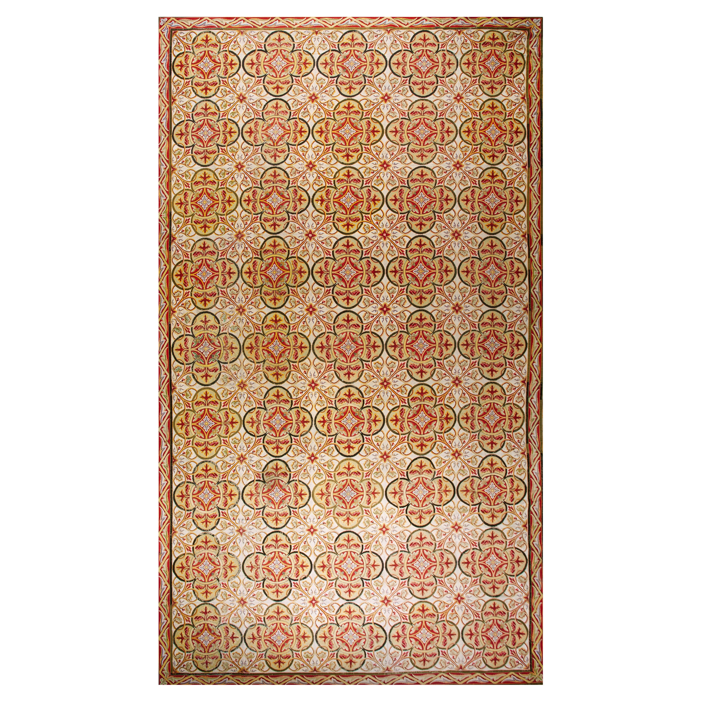 Englischer Nadelspitze-Teppich aus der Mitte des 19. Jahrhunderts ( 11' x 19'6" - 335 x 594 )