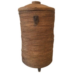 1920s Tall Chinese Wicker Basket