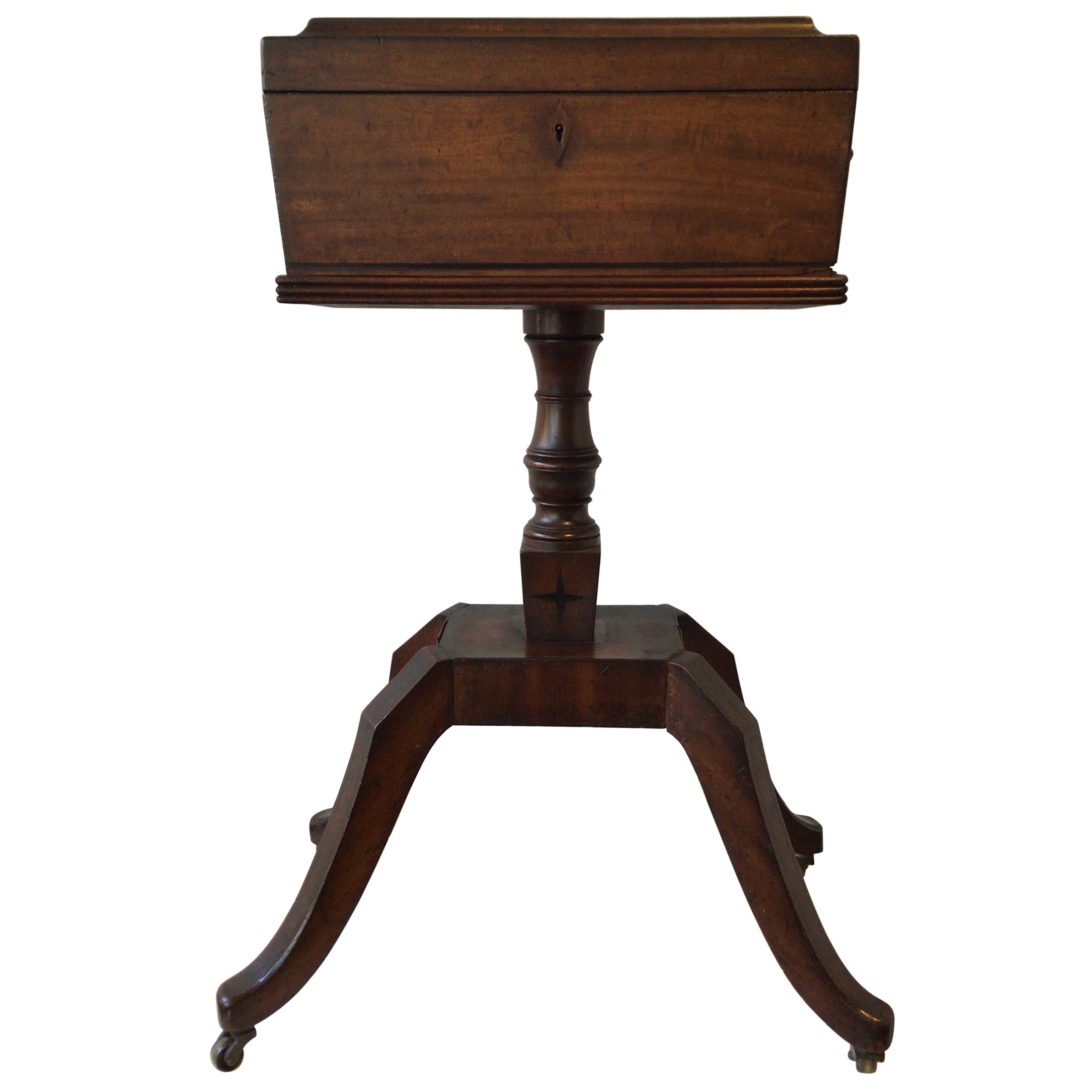 1860s English Tea Caddy Side Table For Sale