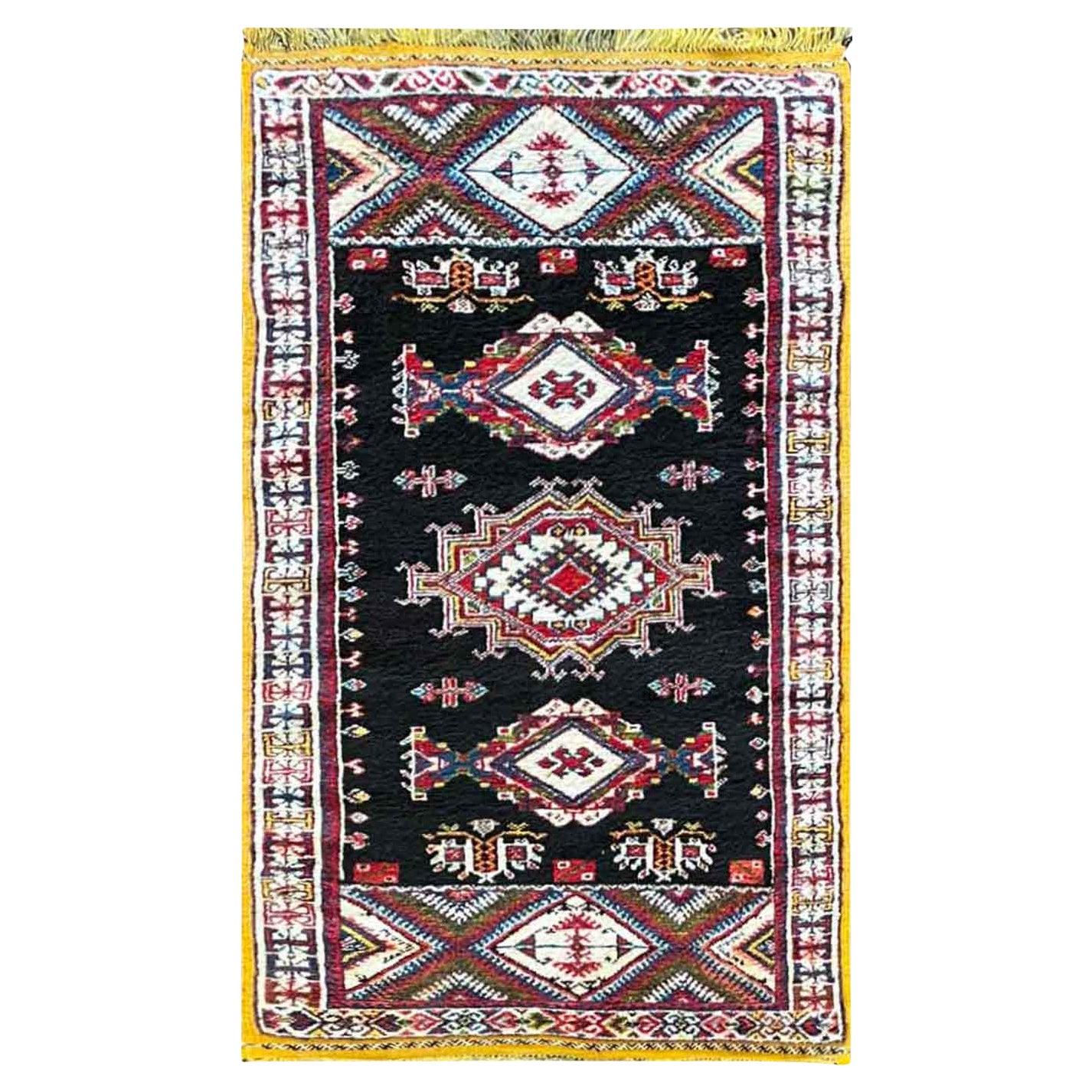 Handgefertigter marokkanischer Vintage-Teppich, circa 1960er Jahre im Angebot