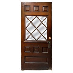 Early 20th Century Oversized Antique Beveled Glass Entrance Door