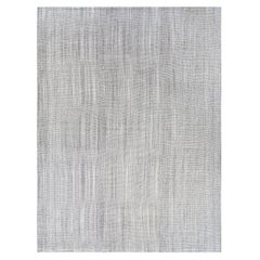 Tapis en laine grise à tissage plat de style moderne du milieu du siècle dernier