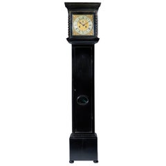 Used Rare 17th Century William and Mary 10 Inch Ebonised Longcase/Grandfather Clock