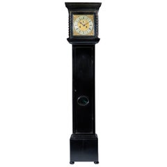 Rare 17th Century William and Mary 10 Inch Ebonised Longcase/Grandfather Clock