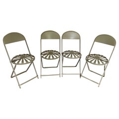 4 Carre Style Strap Seat Folding Chairs