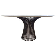 Warren Platner Bronze Base Arabescato Marble Top Dining Table for Knoll, 1960s