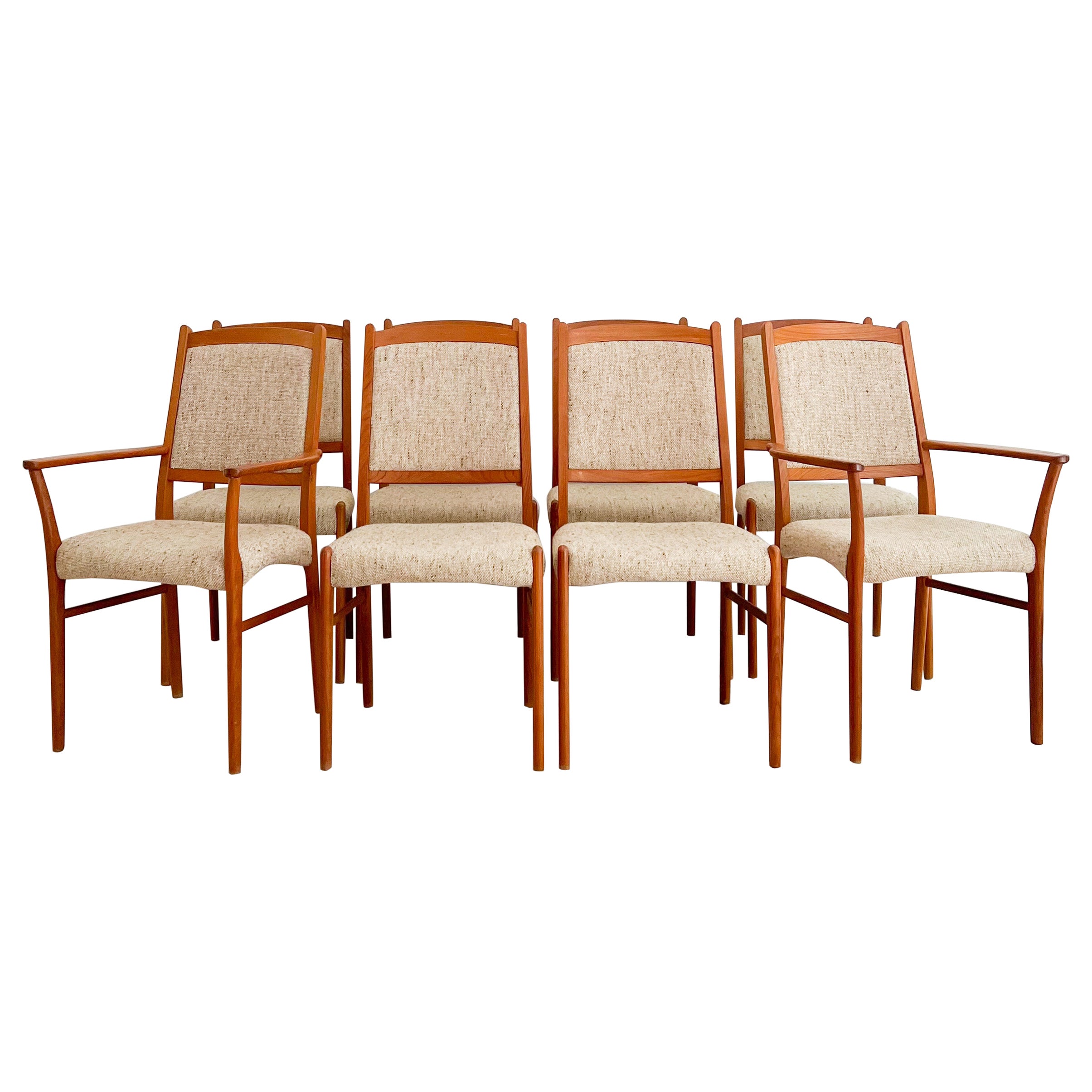 Set of 8 Mid-Century Modern Danish Teak Dining Chairs