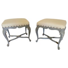 Pair of French Rococo Style Side Tables or Stools