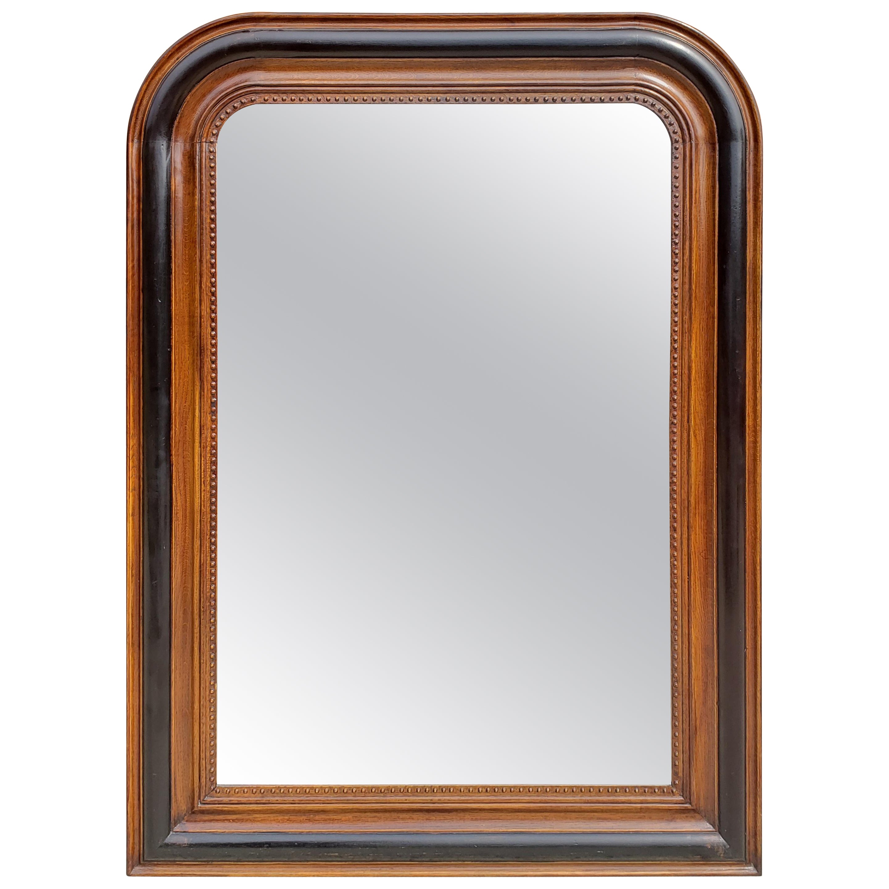 Partially Ebonized Oak Louis Phillipe Baroque Large Mirror, Circa 1920s