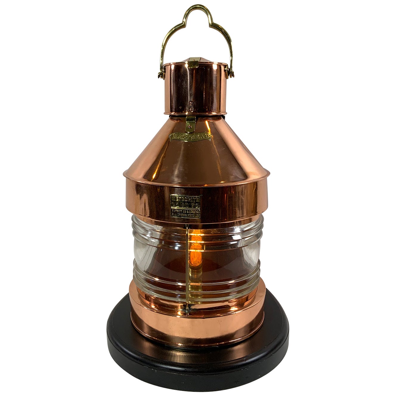 Copper Ships Masthead Lantern By Meteorite Of England