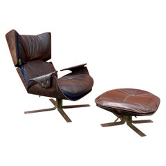 Jorge Zalszupin Paulistana Lounge Chair with original Ottoman