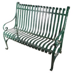 Garden Patio Park Loveseat  Bench of Strap Steel and Wrought Iron