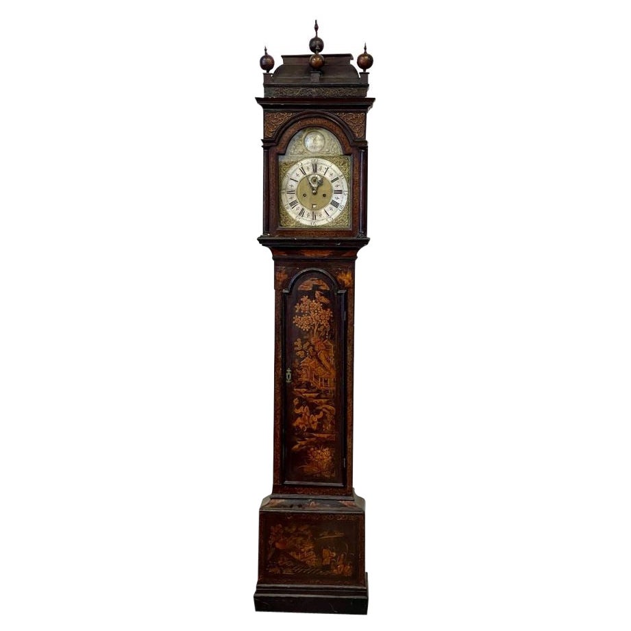 18th Century George II Chinoiserie Tall Case Clock