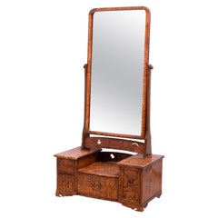 Meiji Period Japanese Figured Elm Dressing Mirror