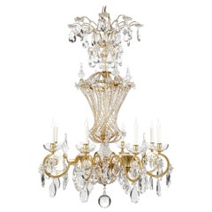 Certified Maison Bagues Chandelier, 8 Lights Iron & Crystal #12116